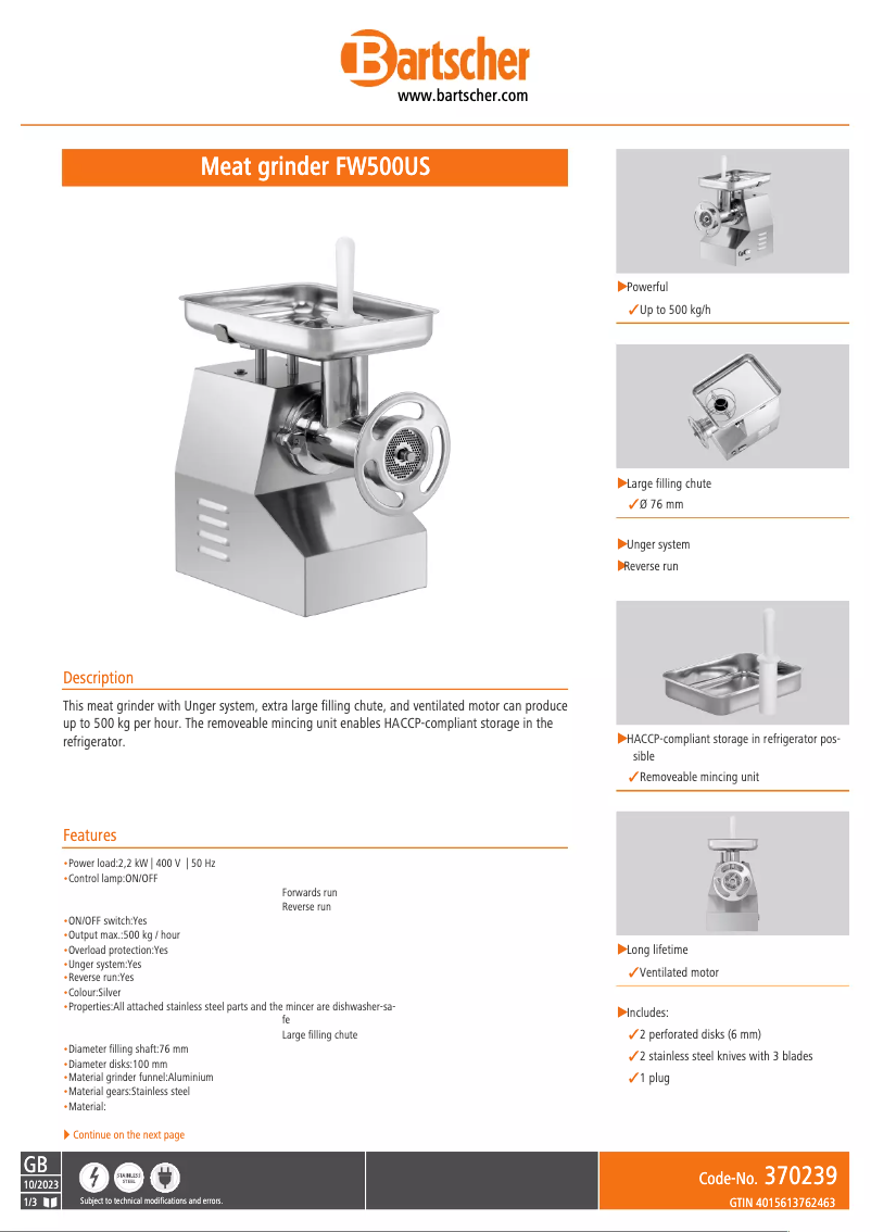 Image de la première page du manuel de l'appareil FW500US