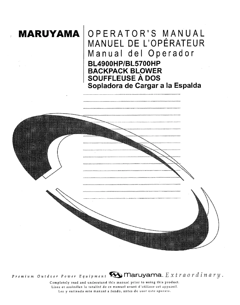 Page 1 de la notice Manuel utilisateur Maruyama BL5700HP