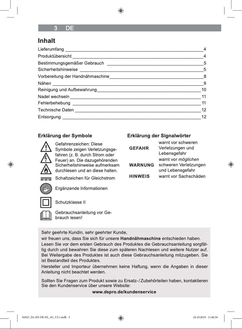 Page 1 de la notice Manuel utilisateur EasyMaxx 2927