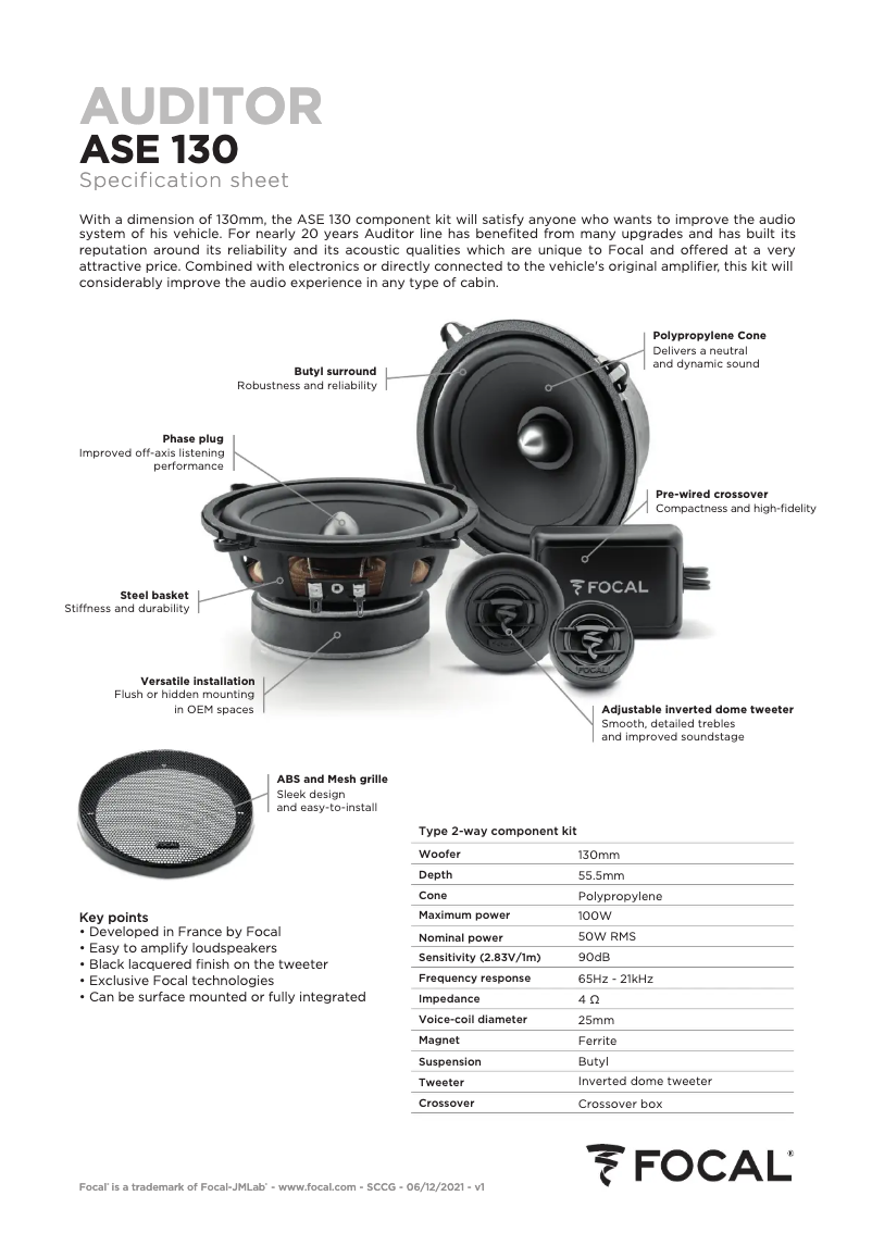 Página 1 del manual Manual de usuario Focal ASE 130