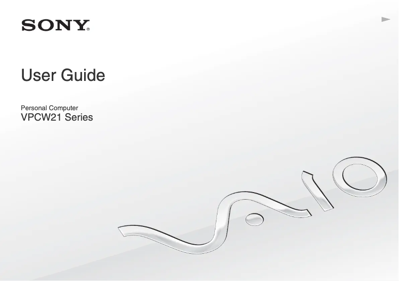 Page 1 de la notice Manuel utilisateur Sony Vaio VPCW225AX