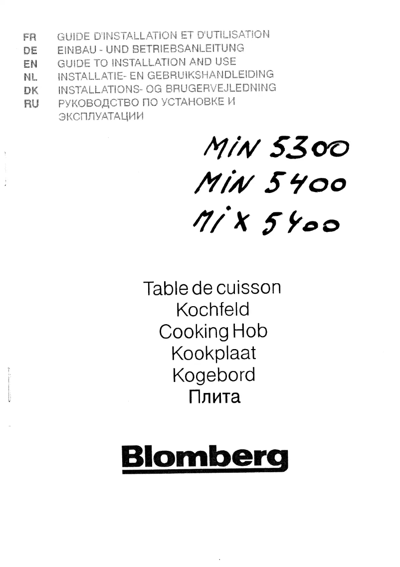 Page n°1 - Manuel utilisateur Blomberg MIN 5400 F