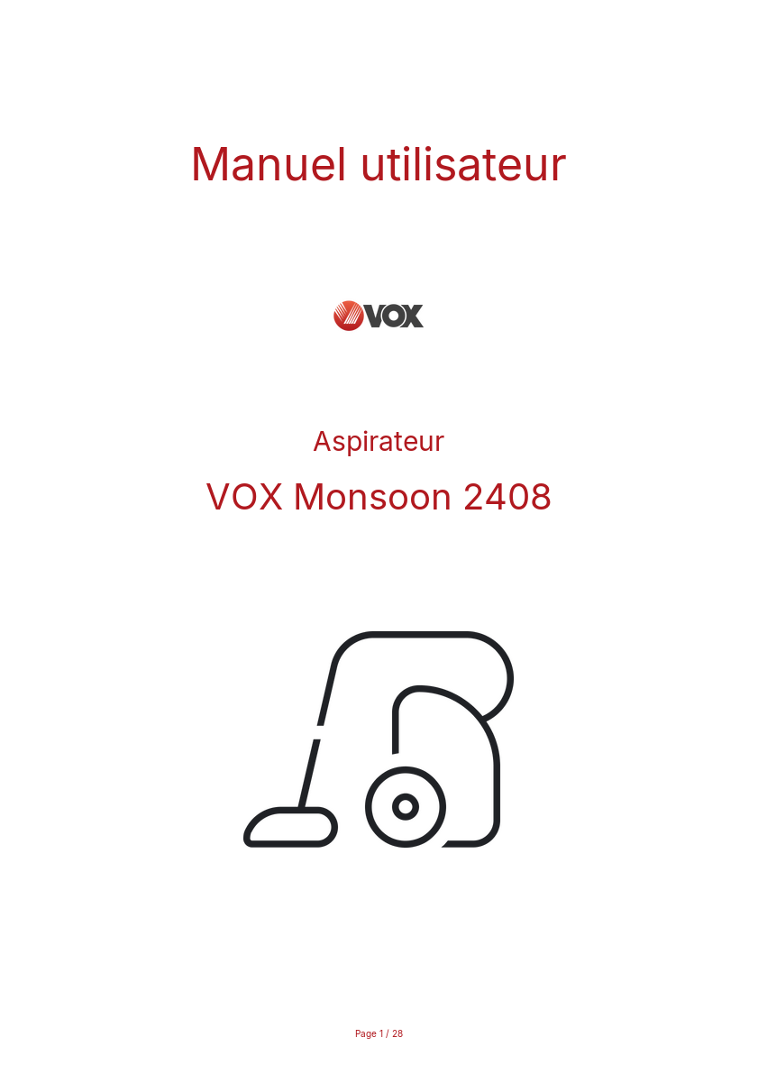 Image de la première page du manuel de l'appareil Monsoon 2408