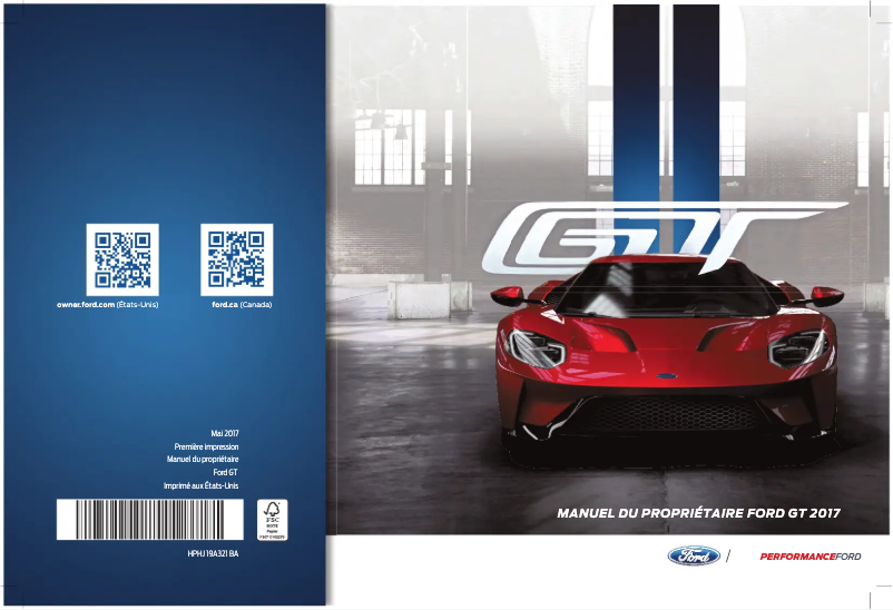 Page n°1 - Manuel utilisateur Ford GT (2017)