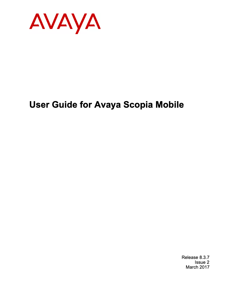 Page 1 de la notice Manuel utilisateur Avaya Scopia Mobile