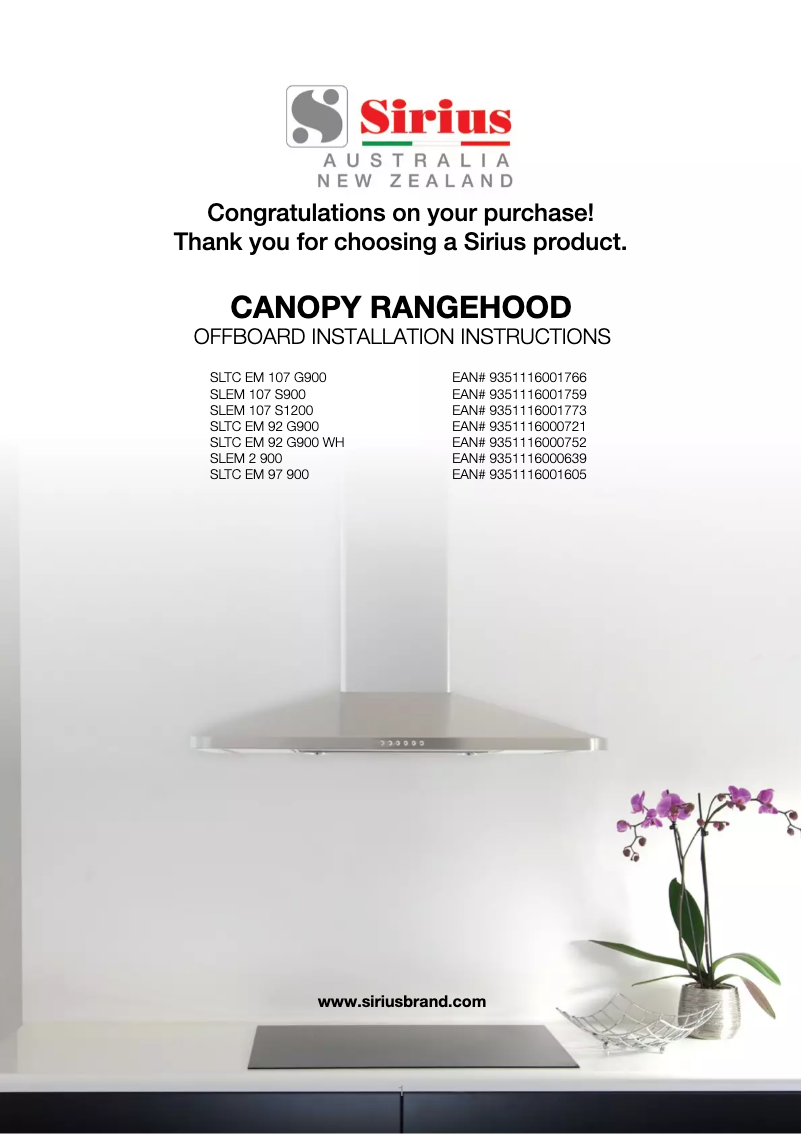 Page 1 de la notice Manuel utilisateur Sirius SLTCEM 92 G900