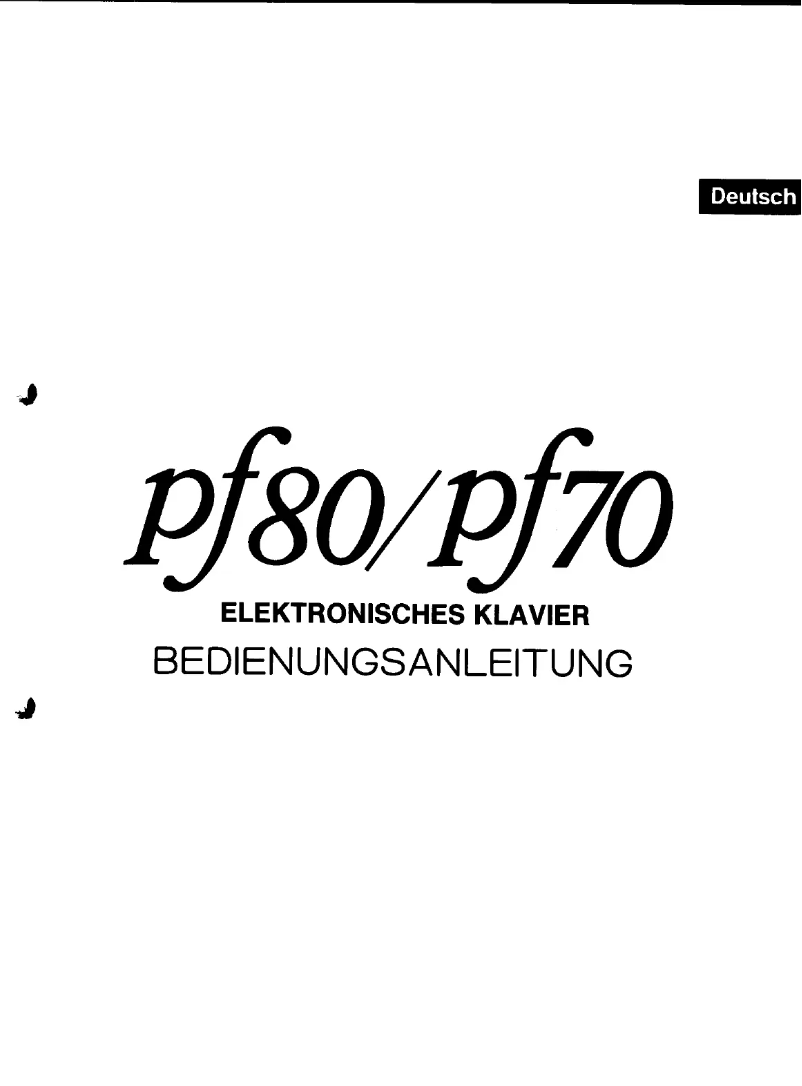Page 1 de la notice Manuel utilisateur Yamaha PF70