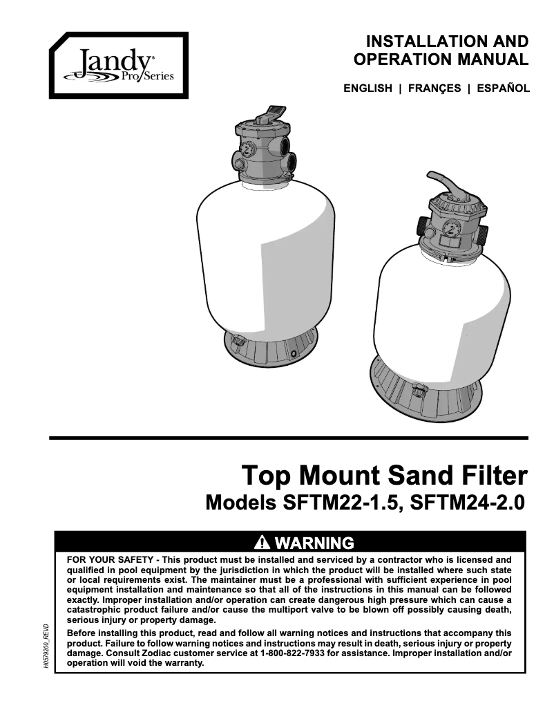 Page n°1 - Manuel utilisateur JANDY SFTM24-2.0