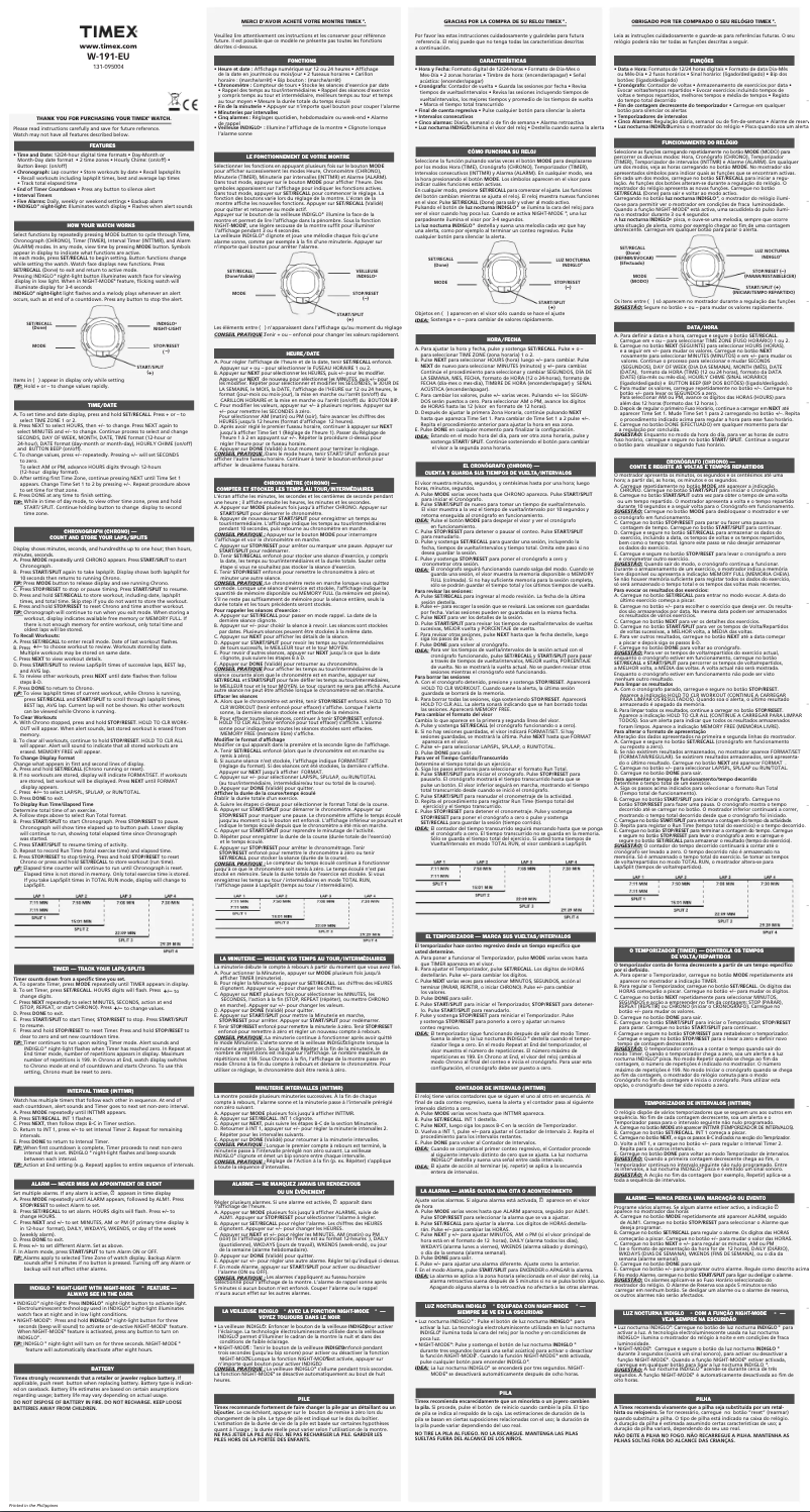 Page 1 de la notice Manuel utilisateur Timex Ironman TW5M034009J