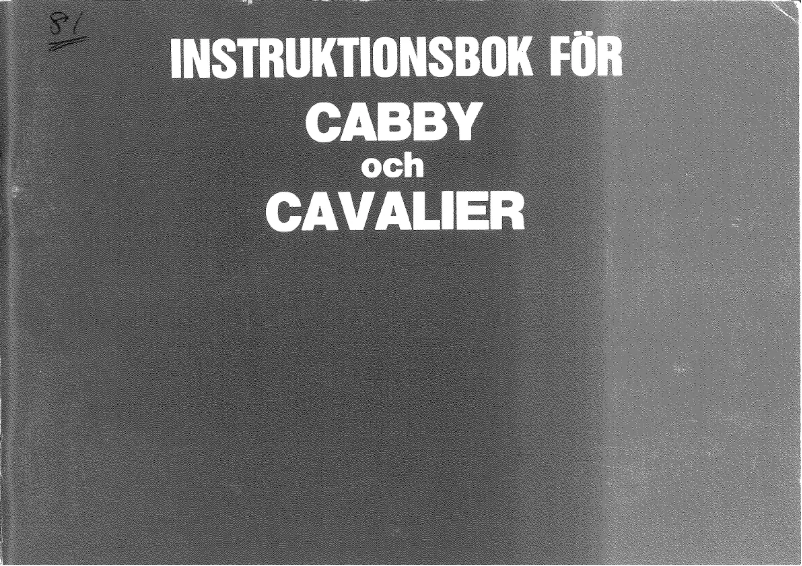 Page n°1 - Manuel utilisateur Cabby 1981