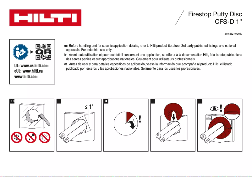 Página 1 del manual Manual de usuario Hilti CFS-D 1''