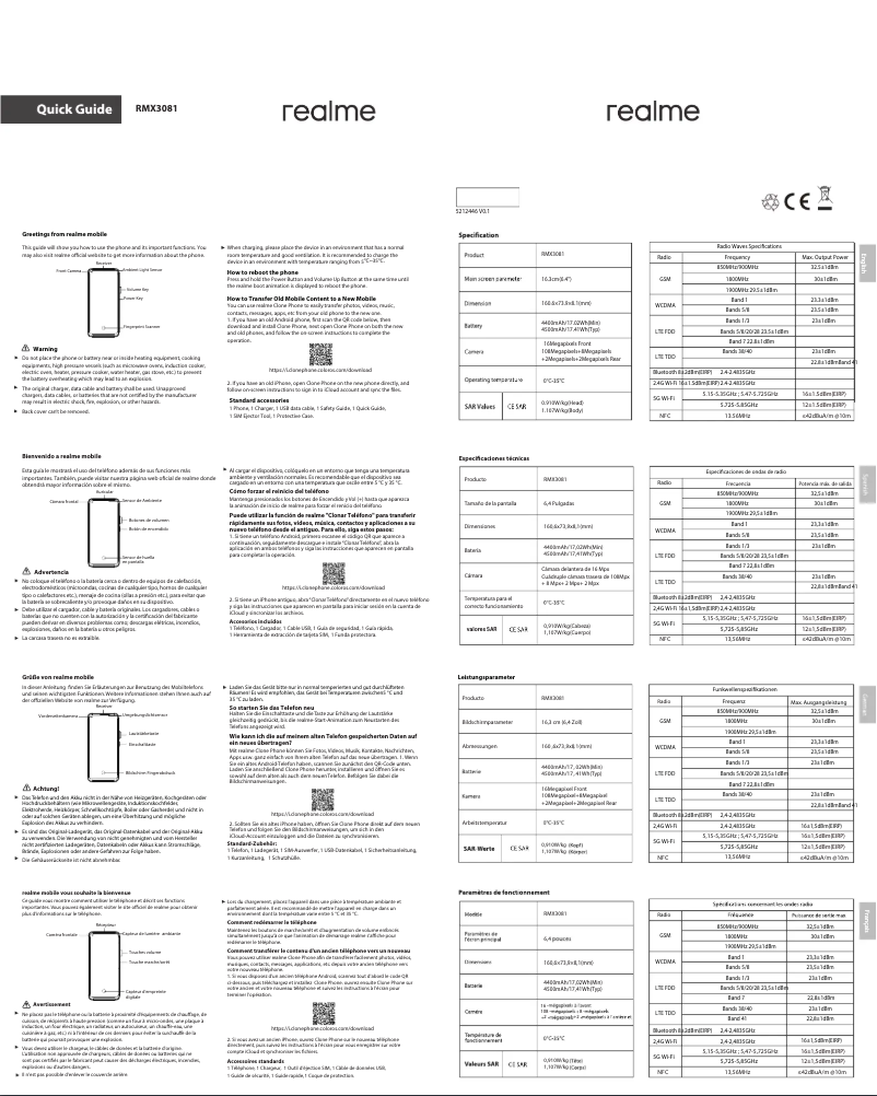 Page n°1 - Manuel utilisateur Realme 8 Pro