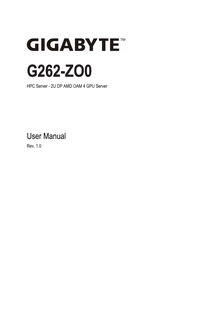 Image de la première page du manuel de l'appareil G262-ZO0