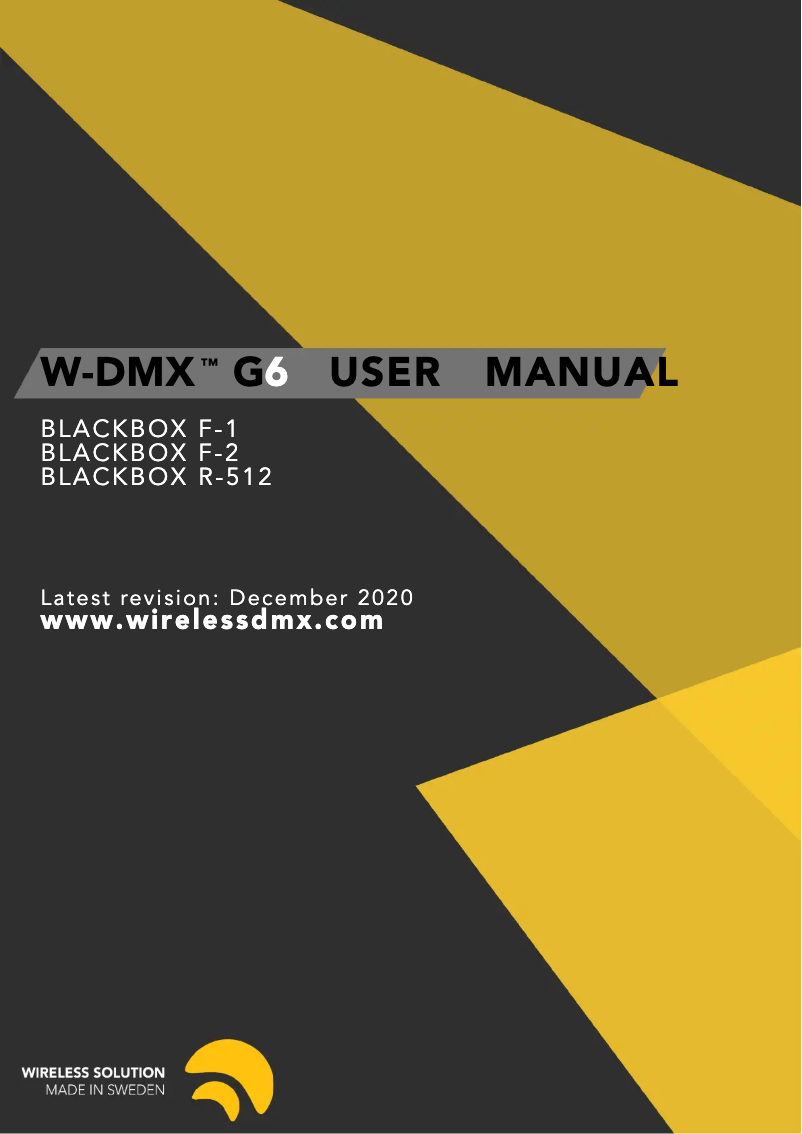Page n°1 - Manuel utilisateur Wireless Solution BlackBox F-2 G6