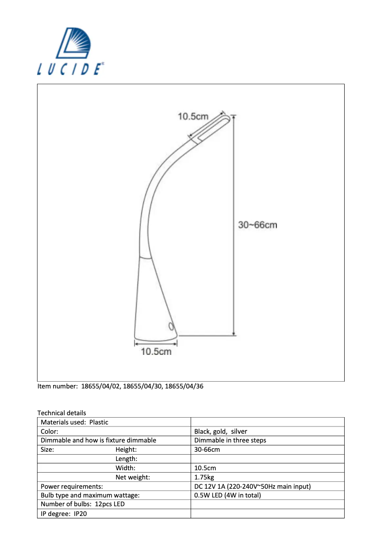 Image de la première page du manuel de l'appareil Goosy LED