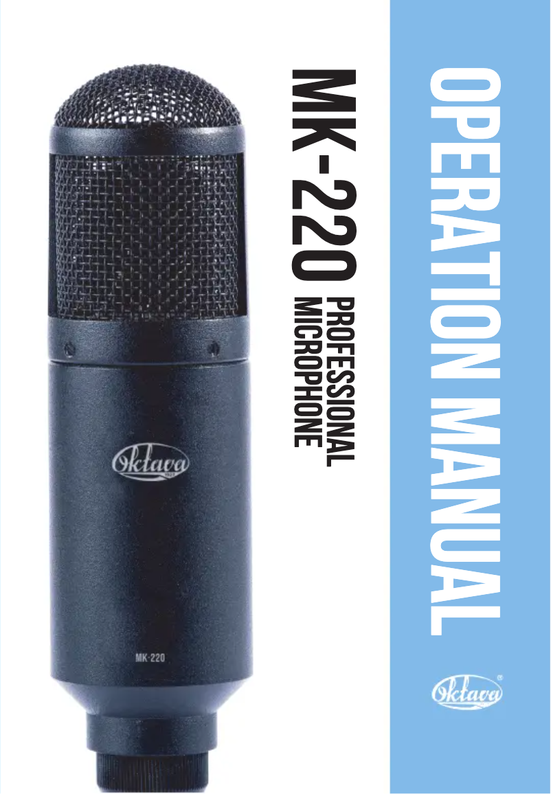Page 1 de la notice Manuel utilisateur Oktava MK-220
