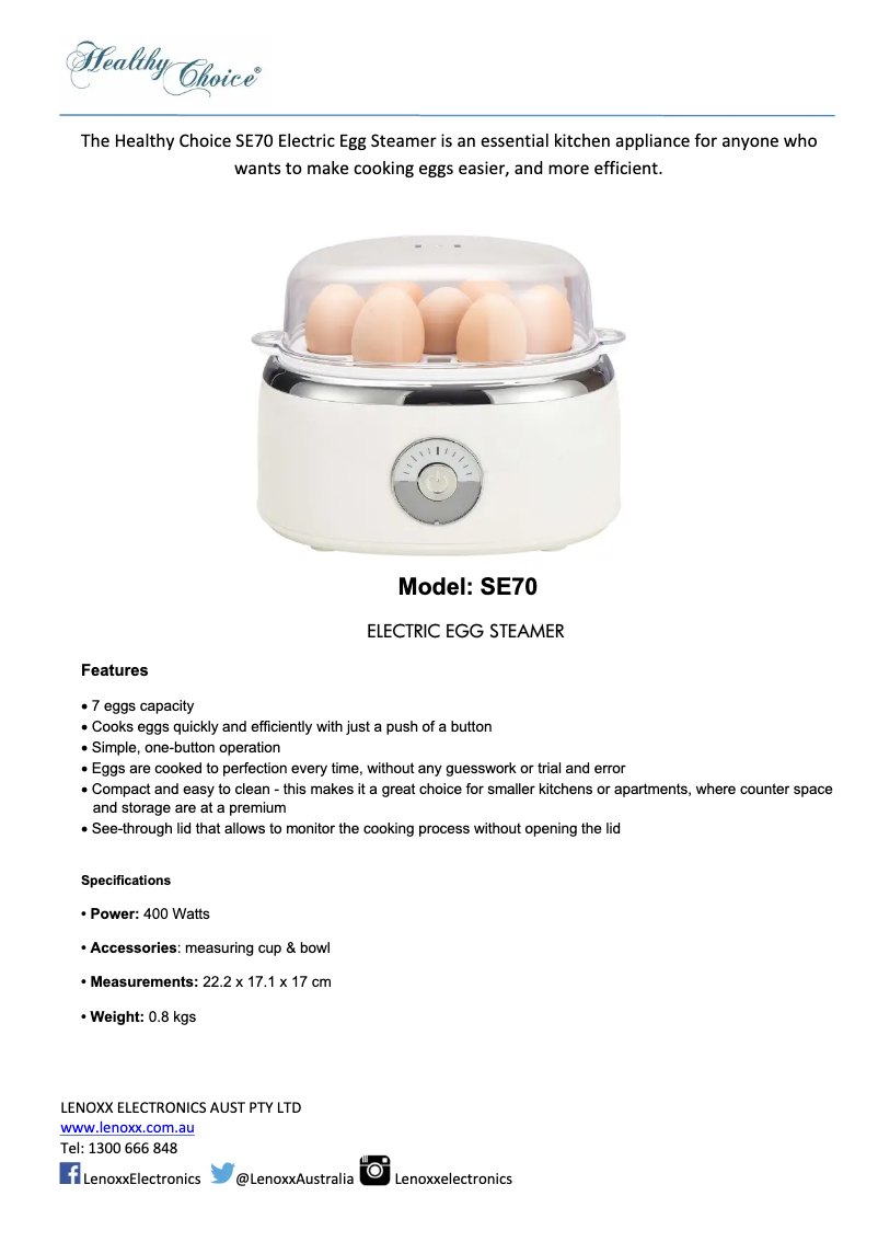 Image de la première page du manuel de l'appareil SE70