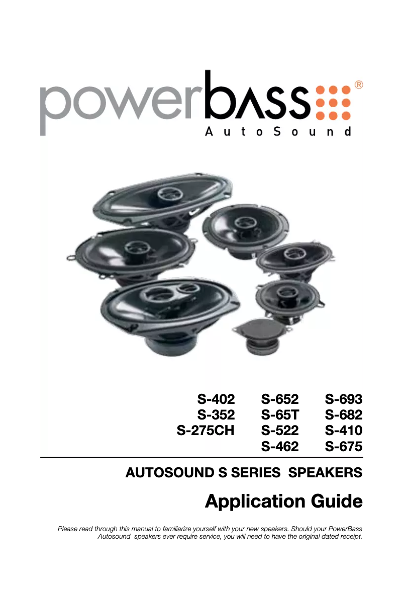 Page 1 de la notice Manuel utilisateur PowerBass S-693