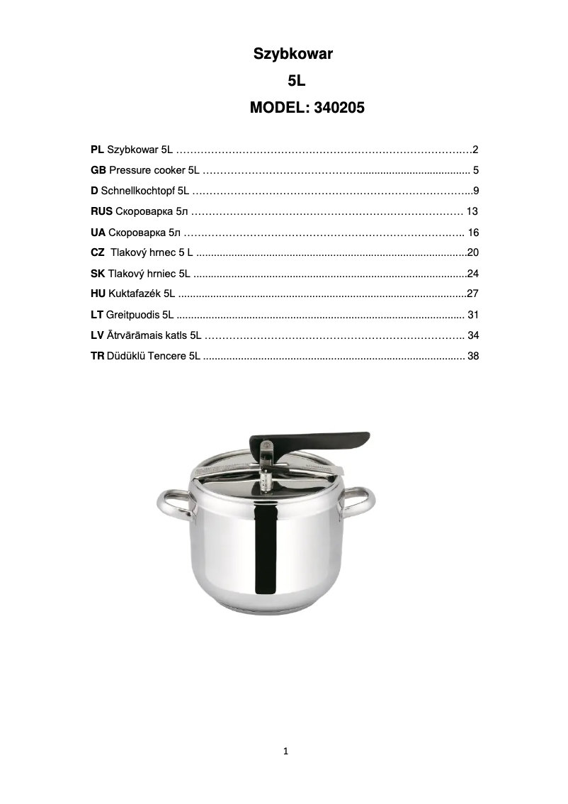 Page 1 de la notice Manuel utilisateur Browin 340205