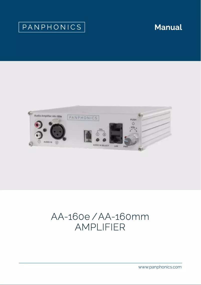 Image de la première page du manuel de l'appareil AA-160e