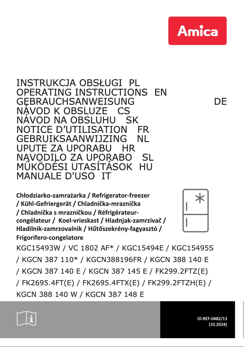 Page n°1 - Manuel utilisateur Amica KGCN 387 110 S