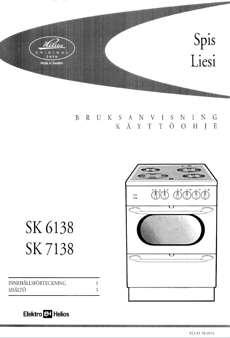Page 1 de la notice Manuel utilisateur Elektro Helios SK7138