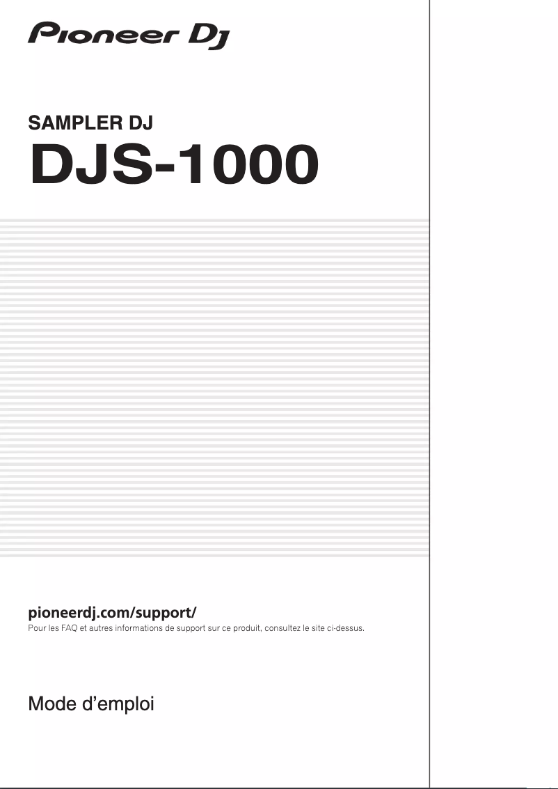 Page 1 de la notice Guide de démarrage rapide Pioneer DJS-1000
