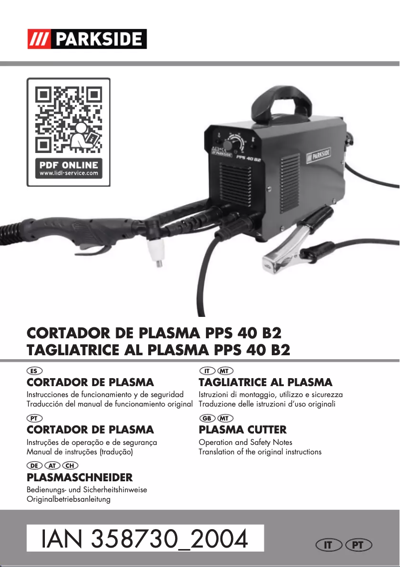Page 1 de la notice Manuel utilisateur Parkside PPS 40 B2