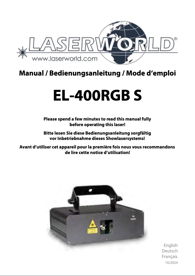 Image de la première page du manuel de l'appareil EL-400RGB MK2