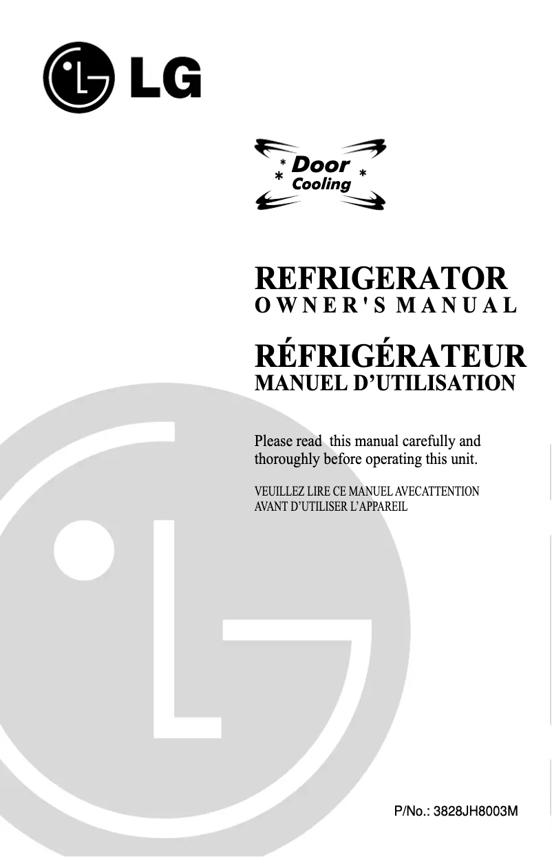 Page 1 de la notice Manuel utilisateur LG GR-B272QM