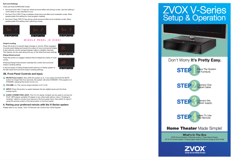 Página 1 del manual Manual de usuario Zvox Z-Base 220