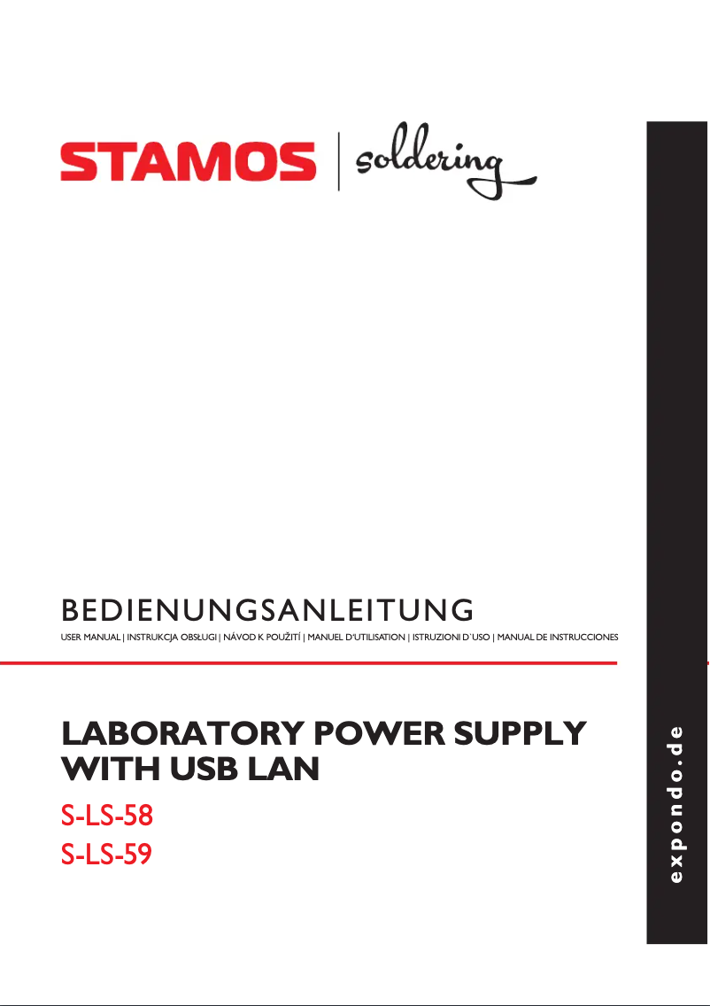 Page 1 de la notice Manuel utilisateur Stamos S-LS-59