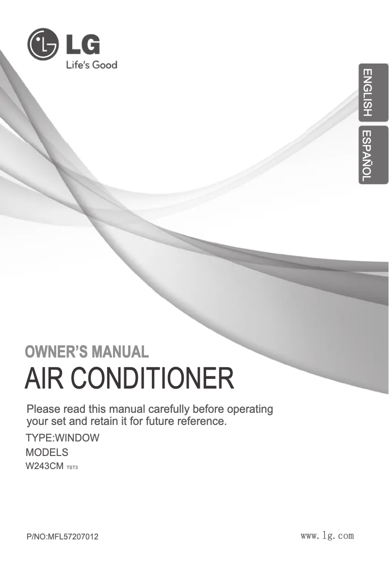 Page 1 de la notice Manuel utilisateur LG W243CM