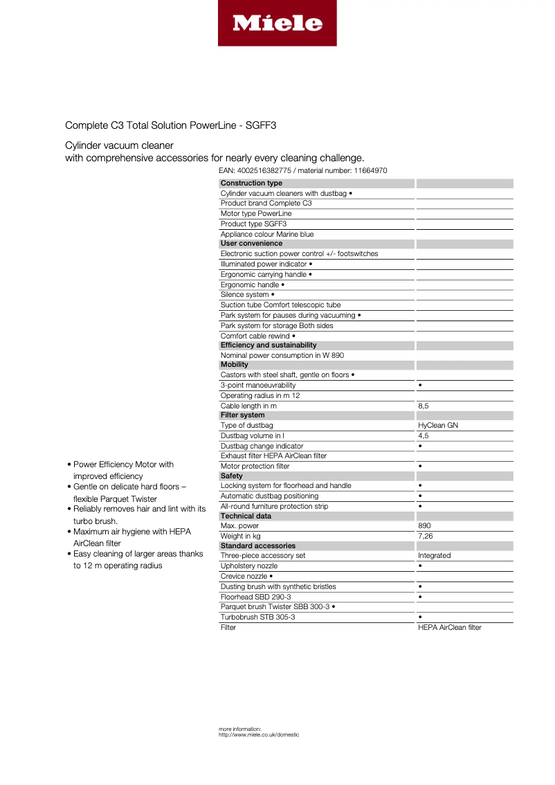 Image de la première page du manuel de l'appareil Complete C3 Total Solution PowerLine
