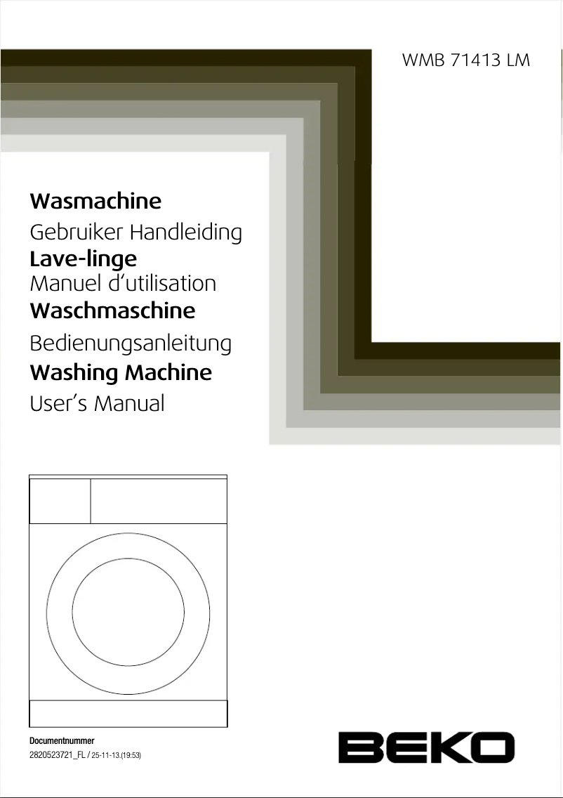 Page 1 de la notice Manuel utilisateur Beko WMB 71413 LM