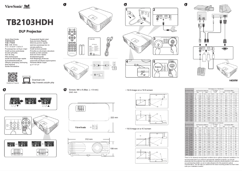 Page 1 de la notice Manuel utilisateur Viewsonic TB2103HDH