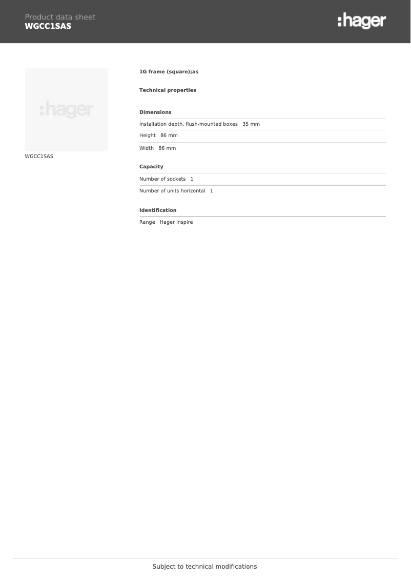 Image de la première page du manuel de l'appareil WGCC1SAS