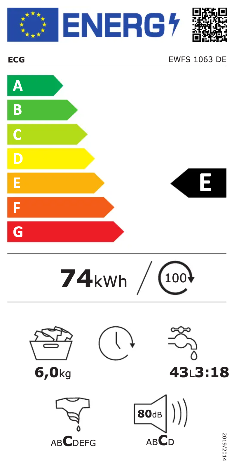 First page image of the manual for EWFS 1063 DE