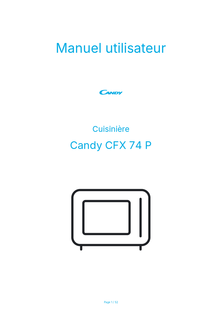 Image de la première page du manuel de l'appareil CFX 74 P