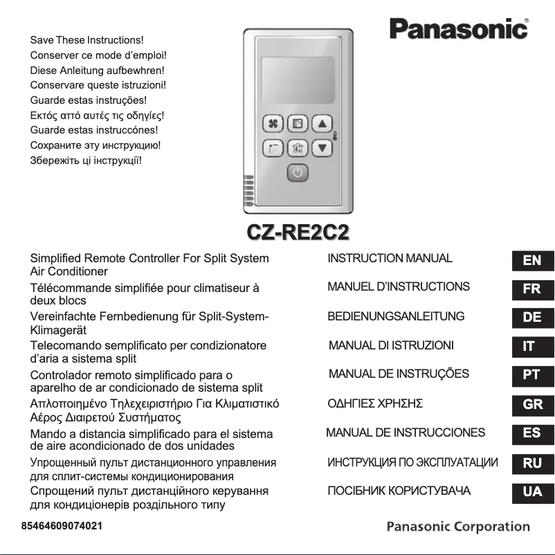 Page 1 de la notice Manuel utilisateur Panasonic CZ-RE2C2