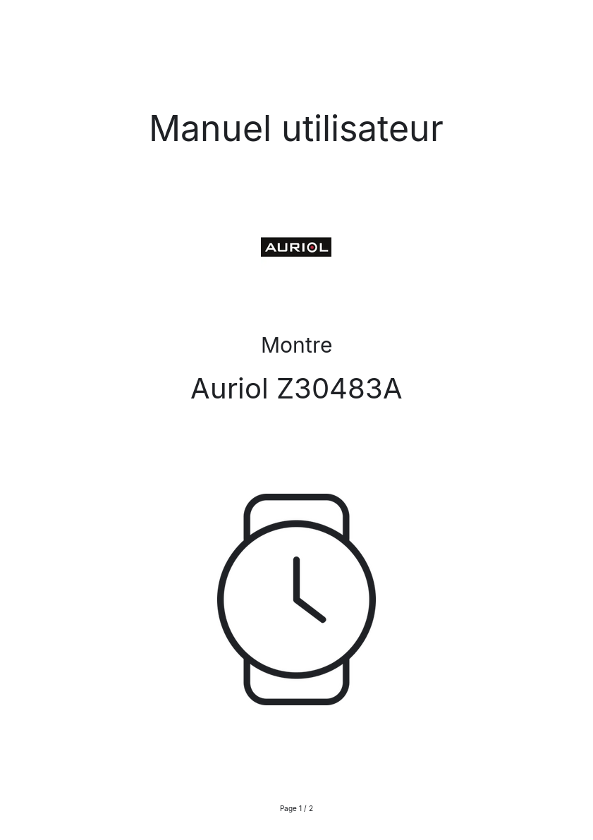 Image de la première page du manuel de l'appareil Z30483A