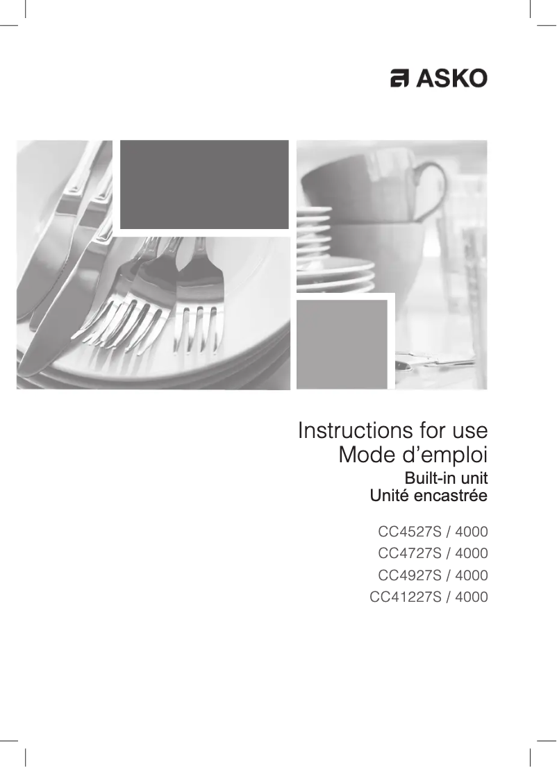 Page 1 de la notice Guide d'installation Asko CC4527S