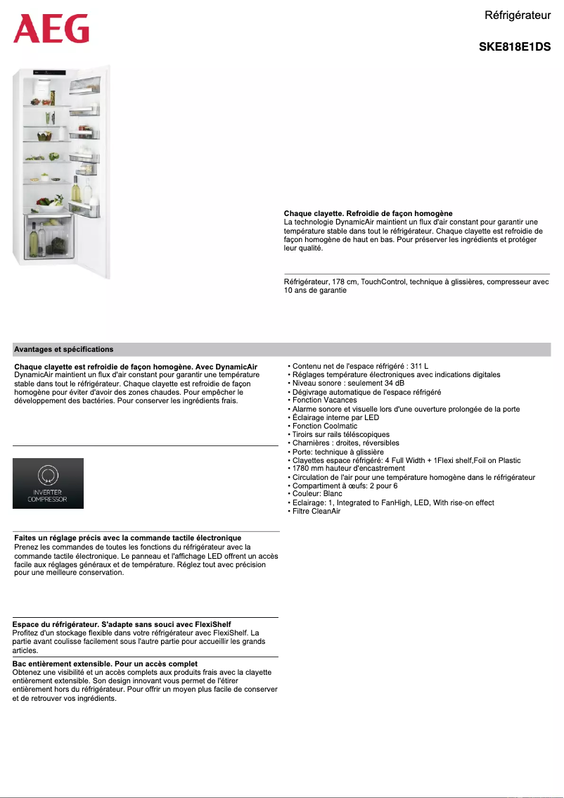 Image de la première page du manuel de l'appareil SKE818E1DS