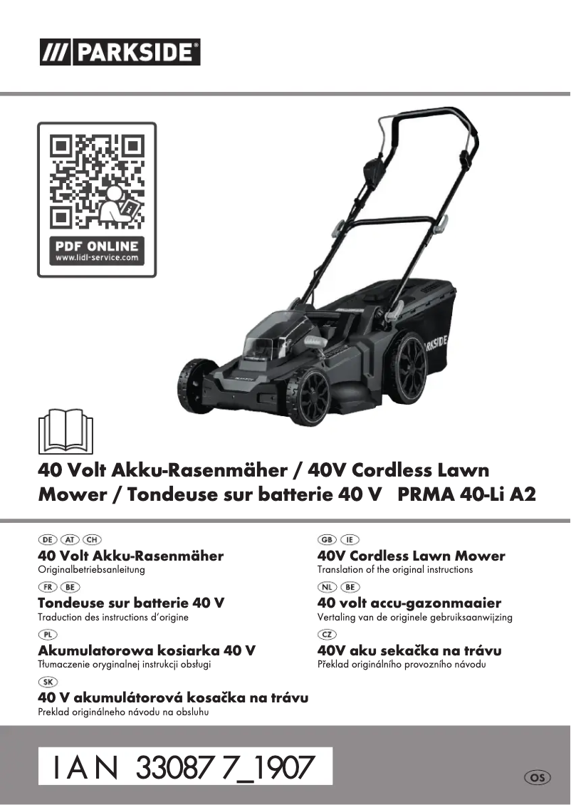 Image de la première page du manuel de l'appareil PRMA 40-Li A2