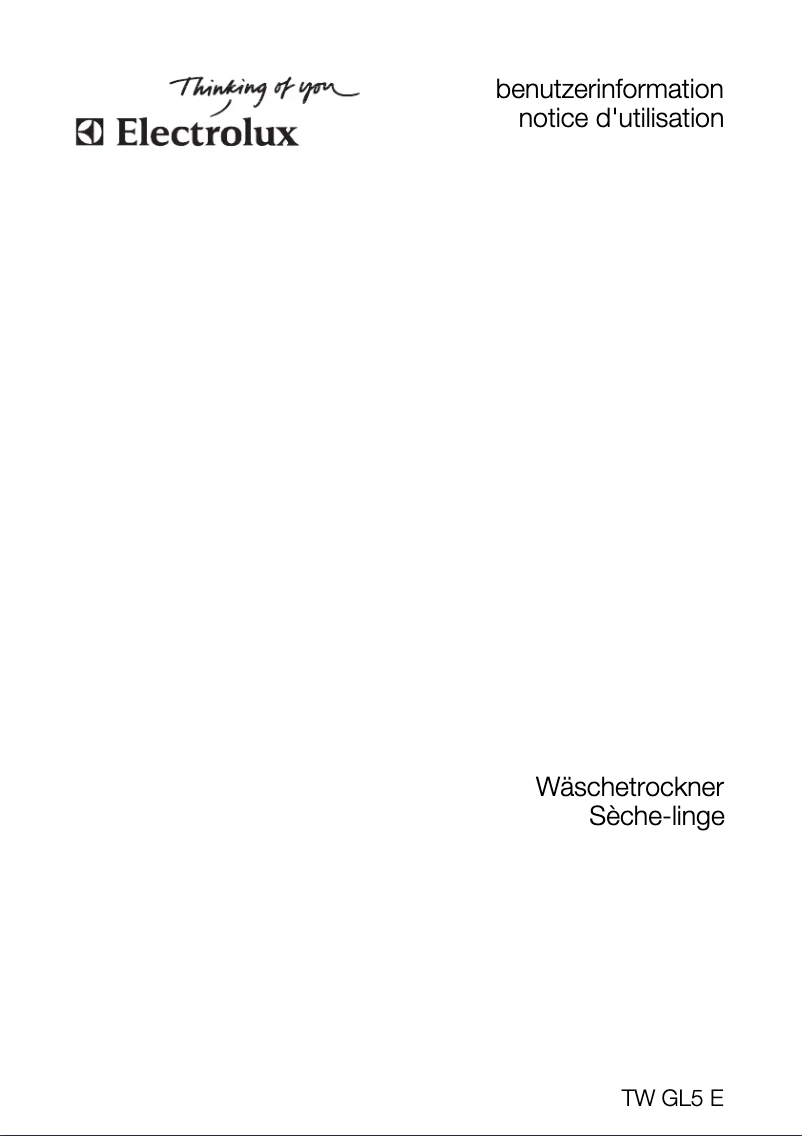 Page n°1 - Manuel utilisateur Electrolux TWGL5E200