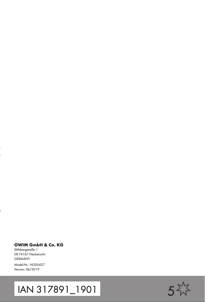 Image de la première page du manuel de l'appareil HG05427