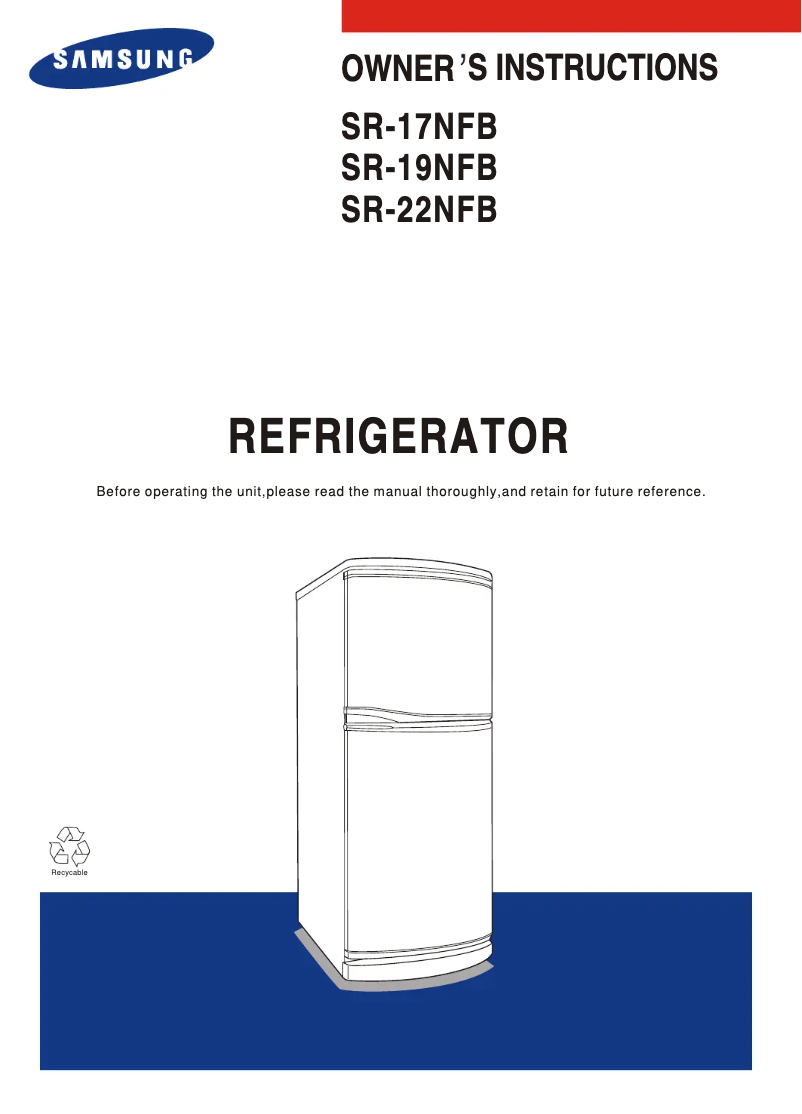 Page n°1 - Manuel utilisateur Samsung SR-A19NFB