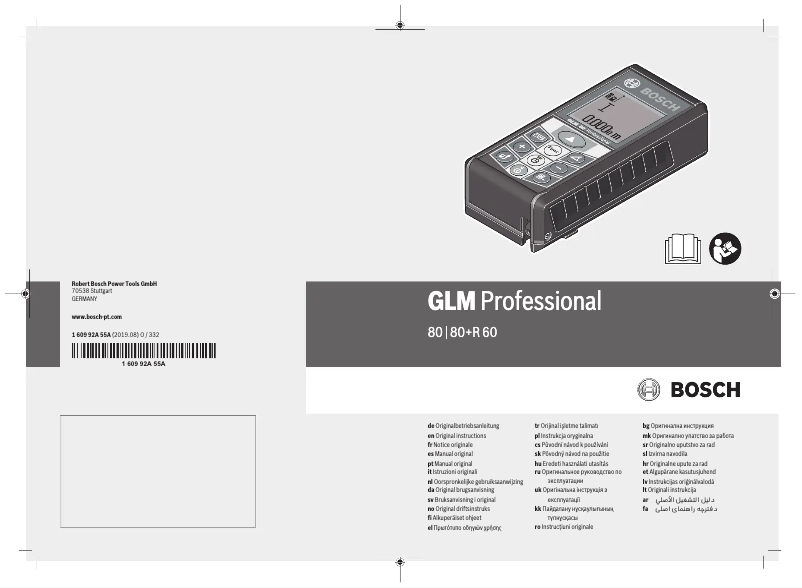 Page 1 de la notice Manuel utilisateur Bosch GLM 80 Professional