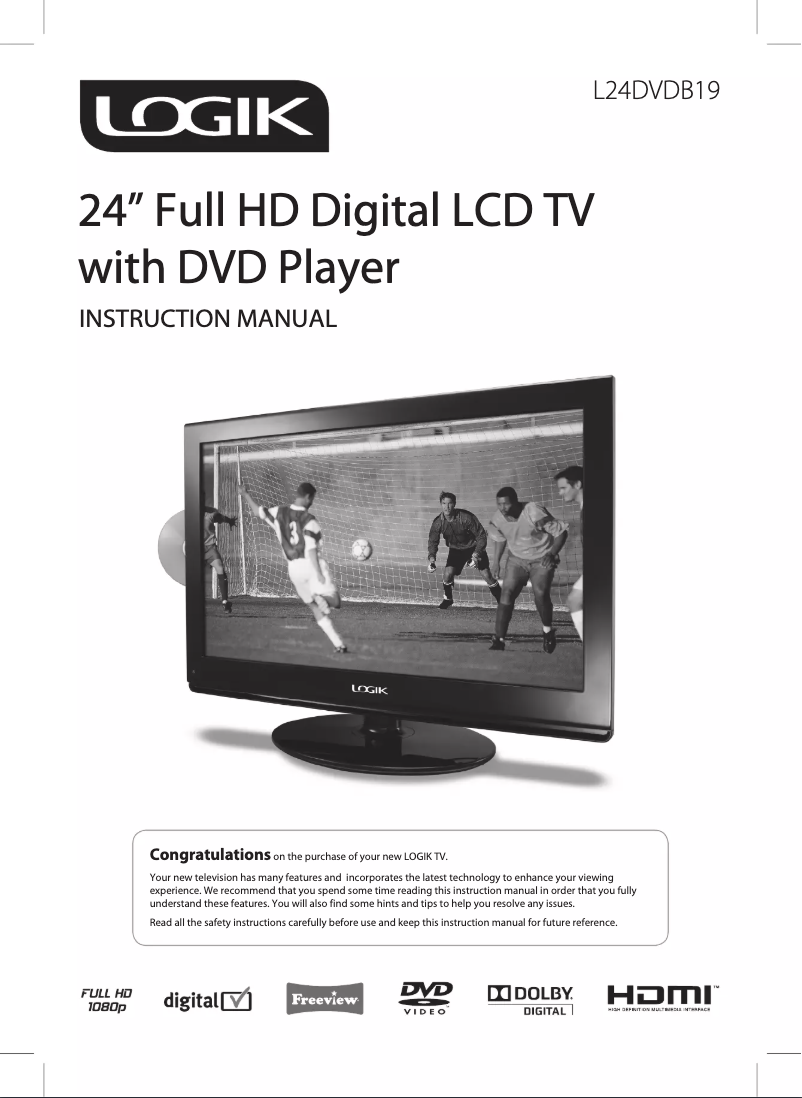 Página 1 del manual Manual de usuario Logik L24DVDB19