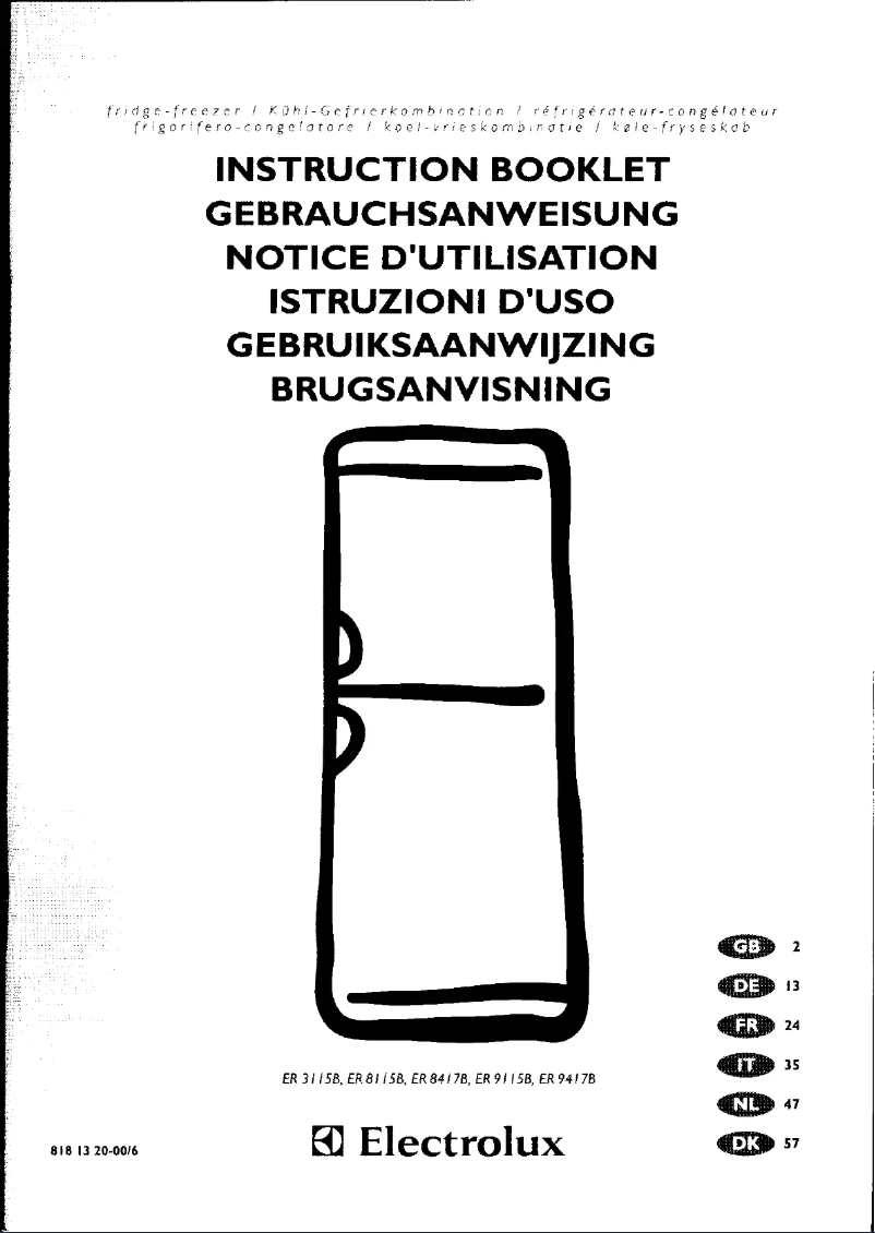 Page 1 de la notice Manuel utilisateur Electrolux ER 3115 B